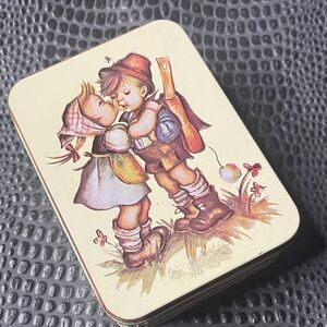 Vintage Tin Box-stationery-kids Illustrated on it. Holds sheets-300 plus sheets